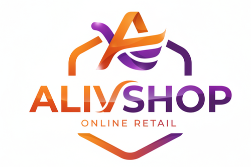 HAZ UN LOGO CON EL NOMBRE ALIVSHOP, QUE SEA LLAMATIVO Y CON COLORES NARANJA Y MORADO